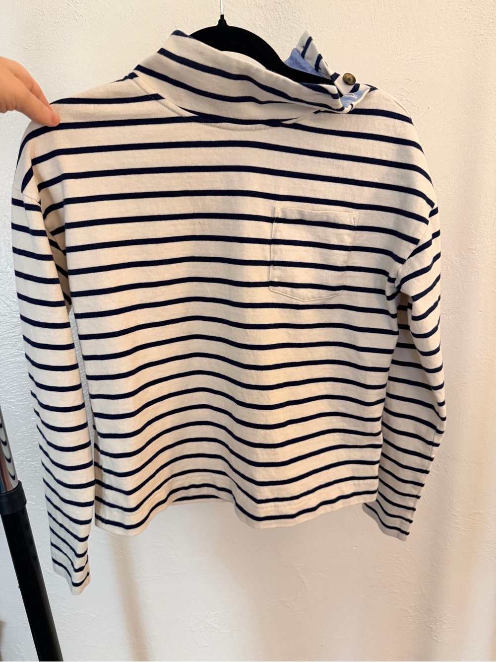 Vineyard Vines Women’s Long-Sleeve Striped Turtleneck Shirt - Navy & White